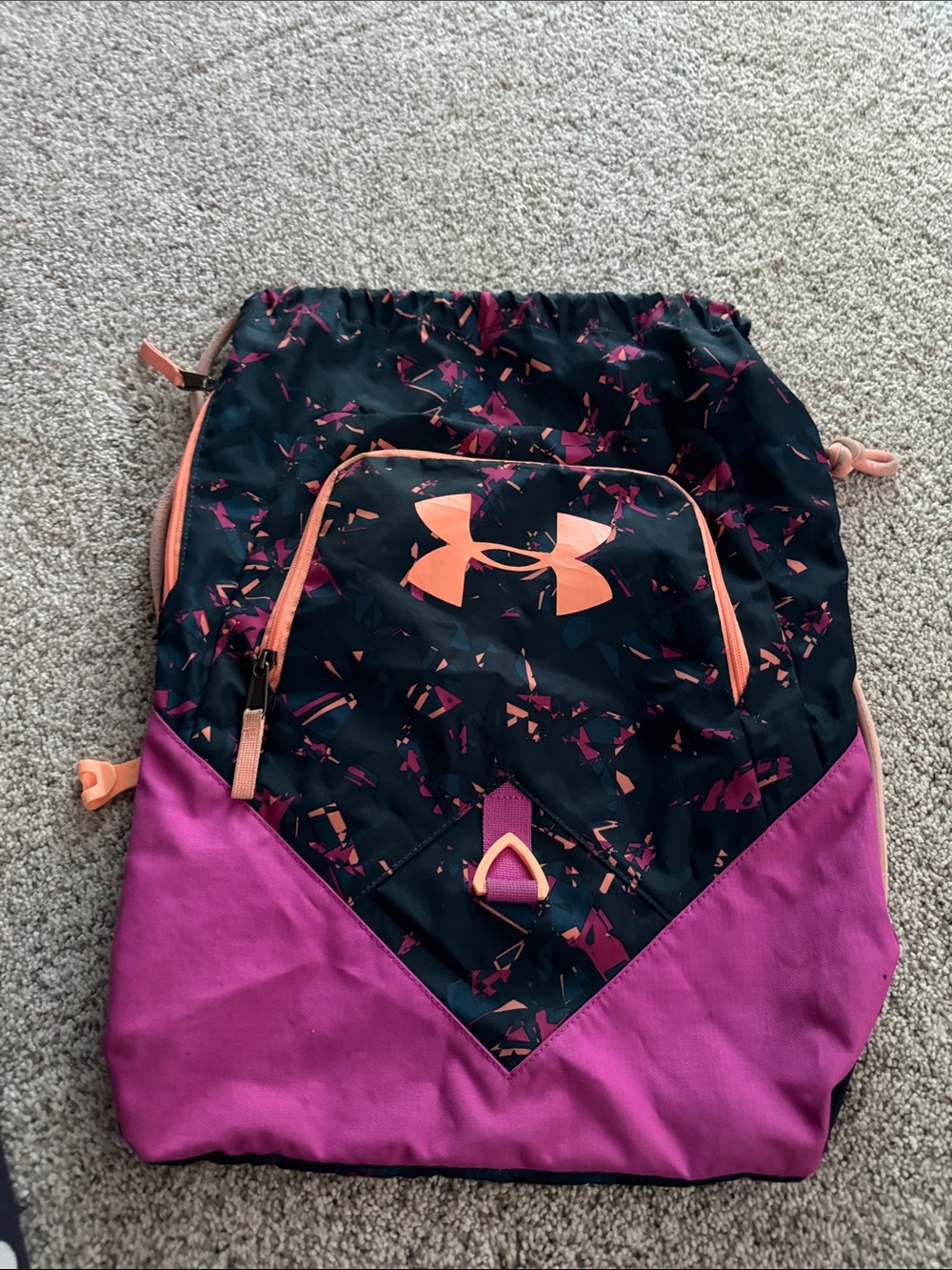 Under Armour Black with Pink Accent Drawstring Pack